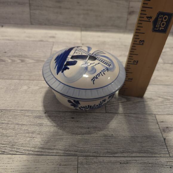 Deco Otelli Haarlem Handpainted Holland Windmill Trinket Dish Round - Picture 7 of 7